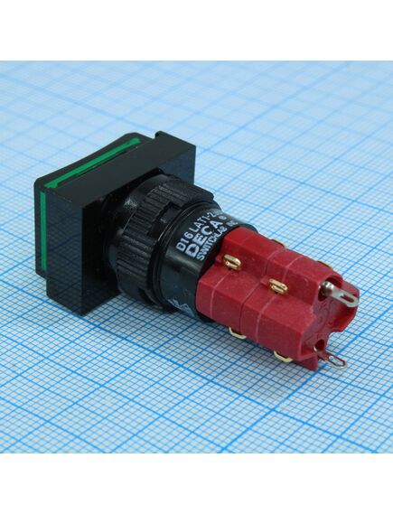 D16LAT1-2ABKG, d16lat1-2abkg, переключатель кнопочный с фиксацией 250в/5а led подсветка 24в