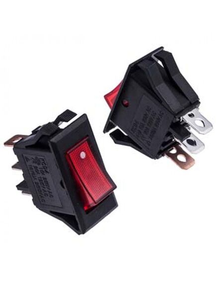 KCD3-101N-C2-R/3P ON-OFF, клавишный переключатель on-off 3pin с подсветкой, 250в 15а