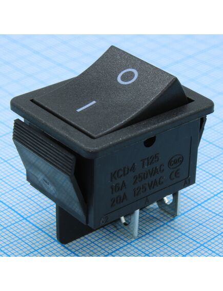 RWB-501 черный, выключатель клавишный on-off (4c) 15а 250в