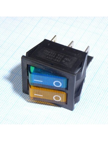 SWR 2101-1A3 Y+BL/B IRS, переключатель клавишный с подсветкой