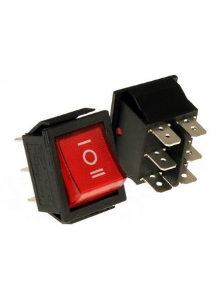 IRS-203-1C ON-OFF-ON, клавишные переключатели на 3 положения on-off-on 6pin с подсветкой, 250в 15а