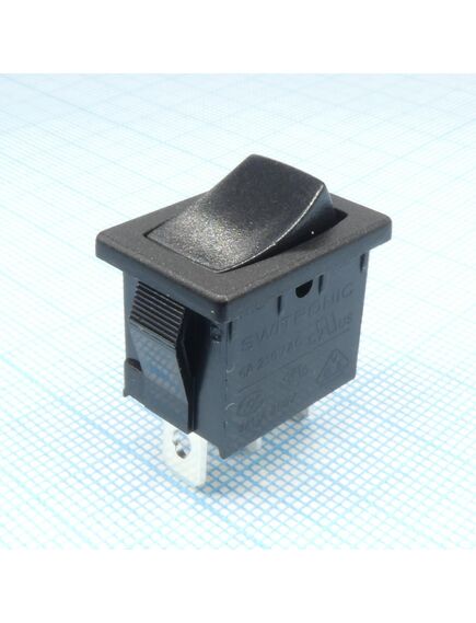 R19A-22BBOT-G, переключатель клавишный 6а 250в on-on 3 pin -черный-