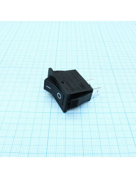RK1-16 1X1 B/B"0-", выключатель клавишный on-off без подсветки цвет корпуса (черный) цвет кнопки (черный)