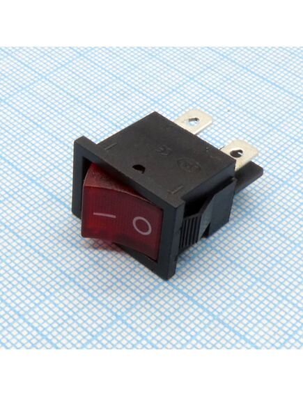 SWR-45, выключатель 220в 4 контакта 18х13мм, b100r, черный с красной подсветкой, крепление защелка