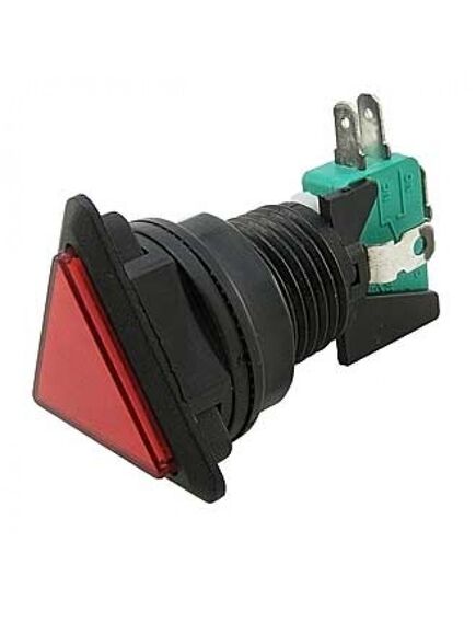 GMSI-6B-T NO(NC)+NC(NO) RED, кнопка треугольная с led подсветкой, цвет красный, размер 38.2мм, посадочное отверстие 23.5мм, 5а/250в