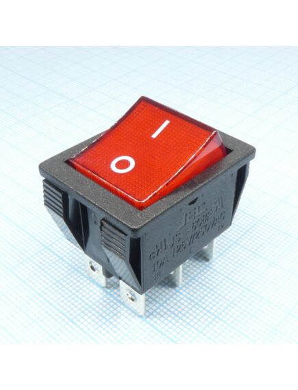 RS-608FBL0BRBT2-G, переключатель клавишный 2хon-on 250в 16а с кр.подсветкой(аналог b127b)