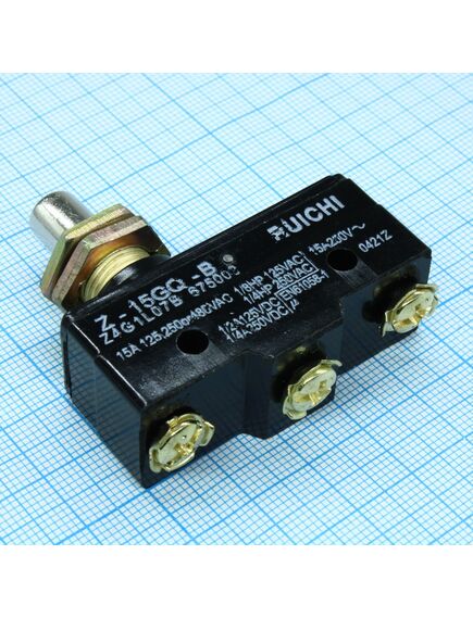 Z-15GQ-B, 15a/250vac микропереключатель со штоком, под винт