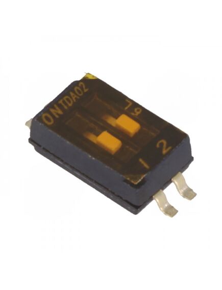 TDA02H0SB1, dip переключатель 2 группы слайд smd шаг 1.27мм