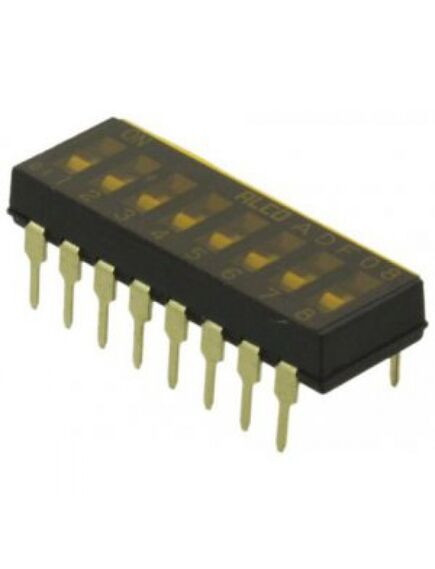 1-1825002-4, переключатель dip, 8 схем, spst, сквозное отверстие, adf series, dip, 24 в