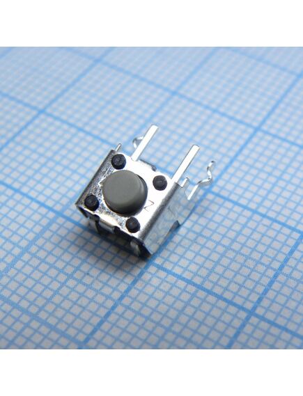 B3F3122, кнопка тактильная 6х6мм угловая h=1.6mm усилие нажатия 1.47n(150гр) 0.05а 24в монтаж в отверстие