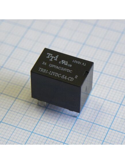 TRB1-12VDC-SA-CD-R, катушка: 12 в 0,36 вт 400 ом контакты: 1 переключающий 3 а 240 в перем. материал: ag габариты 15,7х10,4х11,7 мм