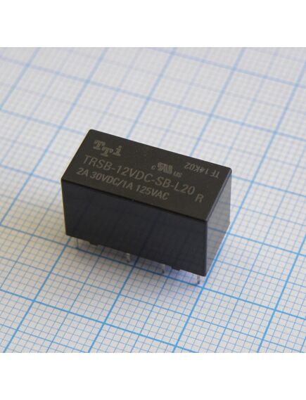 TRSB-12VDC-SB-L20-R, катушка: 12 в 0,20 вт 720 ом контакты: 2 переключающих 2 а 125 в перем. материал: agni+au габариты 20,2х10,0х11,5 мм