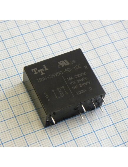 TRIH-24VDC-SD-1CE-R, миниатюрное 24vdc, 16а, 1переключение