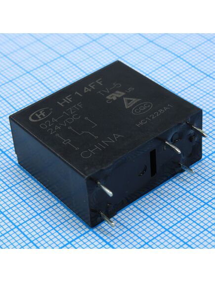 HF14FF/024-1ZTF, реле сигнальное 10а одна контактная группа на переключение катушка 24в монтаж в отверстие