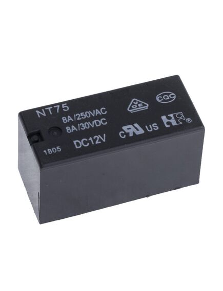NT75-C-S-12-DC12V-0.41-3.5, реле силовое, 12а одна контактная группа-два направления катушка 12в 0.41вт