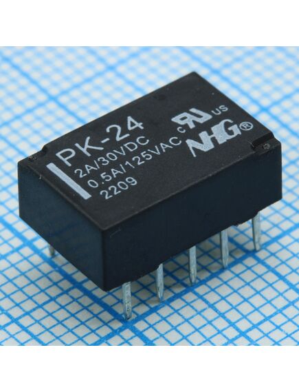 PK-24V, реле поляризованное 0.5a 125vac / 2a 30vdc 2 группы на переключение поляризованное,2 обмотки 24в 0.2вт