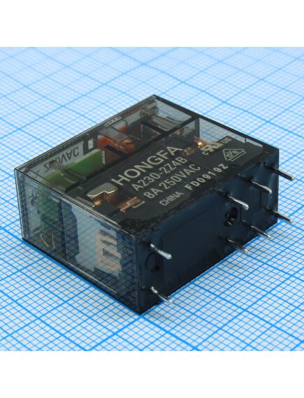 HF115FP/A230-2Z4B, реле силовое, 2co 8a; контакты agni; катушка 230в ac; степень защиты rtii