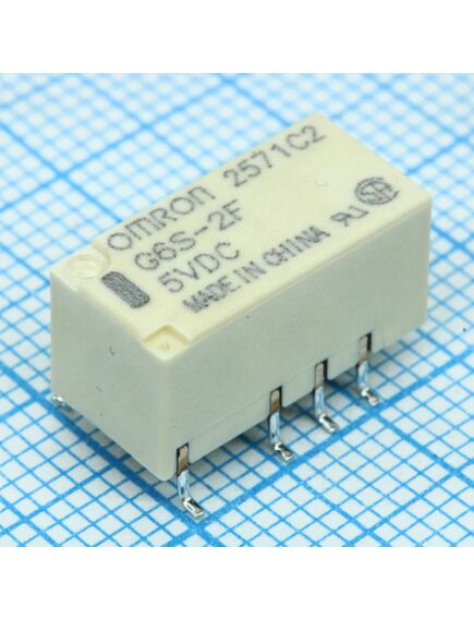 G6S-2F-TR-5DC, сигнальное реле две группы на переключение 2а катушка 5в (9.4x7.5x15)мм