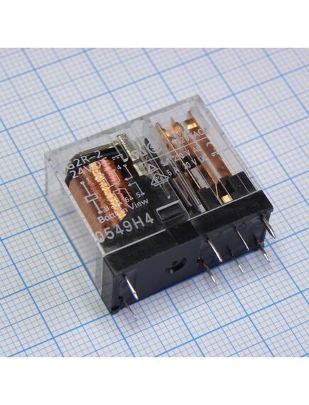 G2R-2-24DC, универсальное реле, серия g2r, силовое, без защелки, dpdt, 24в dc, 5а