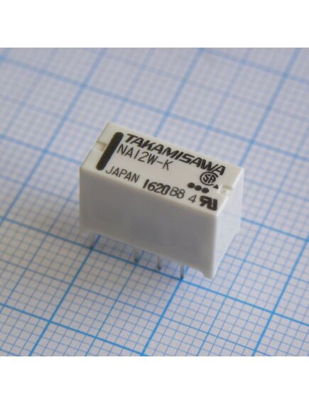 NA-12W-K, signal relay 12vdc 2a dpdt (14.9mm 7.4mm 9.7mm) tht