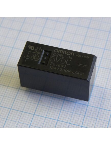 G2RL-14-5DC, силовое реле катушка 5в 12а spdt (одна контактная группа-два направления) 29,0x15,7x12,7мм