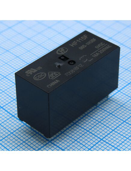 HF115F/005-1H3BF, реле силовое катушка 5в 16a один контакт на замыкание (29x12.7x15.7)мм монтаж в отверстие