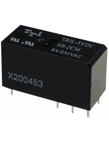 TRIL-5VDC-SD-2CM-R, миниатюрное 5vdc, 8а, 2переключения