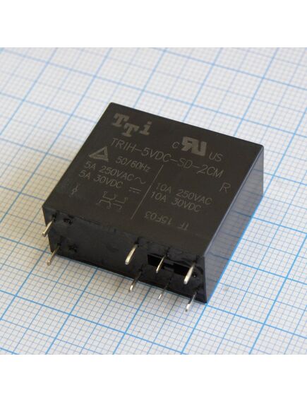 TRIH-5VDC-SD-2CM-R, миниатюрное 5vdc, 5а, 2переключения