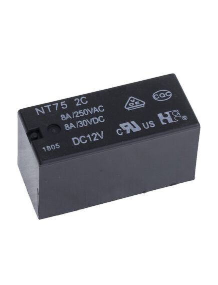 NT75-2-C-Z-8-DC12V-0.41-5.0, реле силовое 8а одна контактная группа-два направления катушка 12в 0.41вт