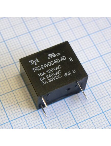 TRC-24VDC-SD-AD, реле миниатюрное 10а один контакт на замыкание катушка 24в 0.45вт