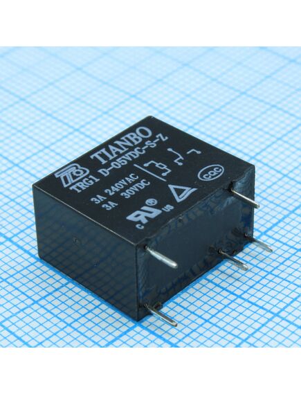 TRG1-D-5VDC-S-Z, реле силовое 3а одна группа на переключение катушка 5в 0.45вт