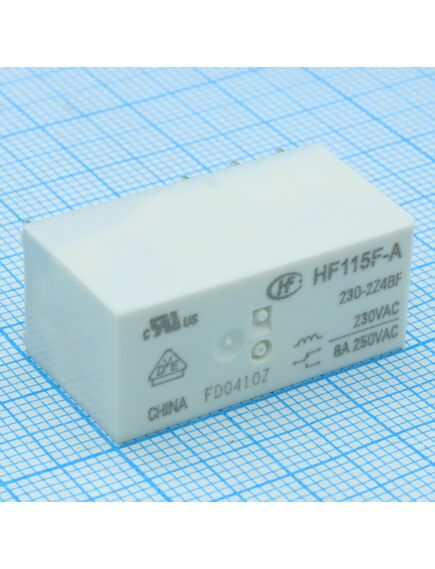 HF115F-A/230-2Z4BF, реле силовое, 8 а, 230 vac, dpdt