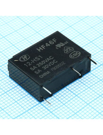 HF46F/12-HS1, силовое реле 5а один контакт на замыкание катушка 12в