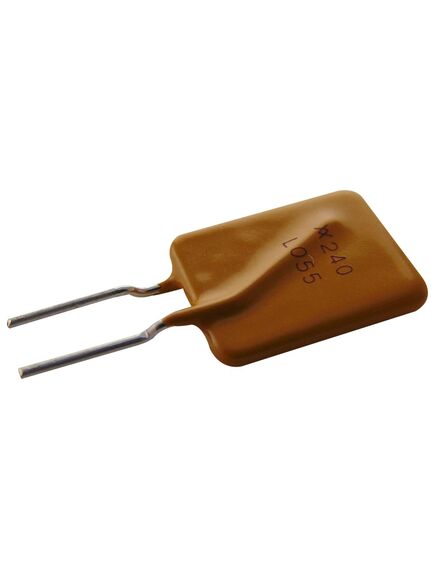 LVR055K, ptc resettable fuse 0.4a(hold) 0.9a(trip) 240vdc/240vac 2w 24s 0.6ohm radial 11.5 x 3.8 x 19.5mm bag