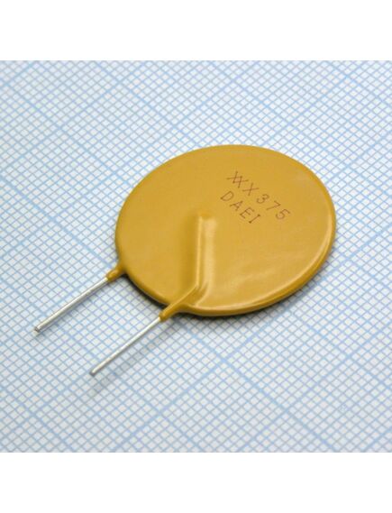 RXEF375, самовосстанавливающийся предохранитель ptc 3.75a(hold) 7.5a(trip) 72v 40a 3.2w 24s 0.03ohm, радиальные выводы, 27.2 x 3 x 31.8mm, россыпью