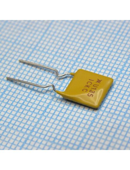 RUEF135, самовосстанавливающийся предохранитель ptc 1.35a(hold) 2.7a(trip) 30v 100a 0.8w 7.3s 0.04ohm radial 8.9 x 3 x 13.5mm