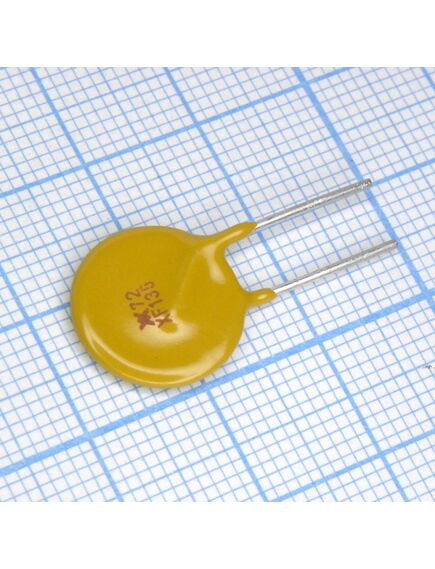 RXEF135, самовосстанавливающийся предохранитель ptc 1.35a(hold) 2.7a(trip) 72v 40a 1.7w 9.6s 0.12ohm, радиальные выводы, 14.5 x 3 x 19.1mm, россыпью