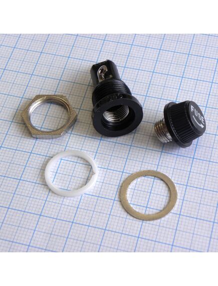 ZH254, держатель предохранителя 5х20mm, закрытого типа, монтаж на панель, изображение 2