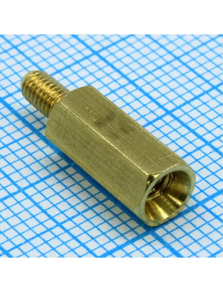 H-L1200-1800-5-03-1N1W-X, стойка для печатной платы, шестигранная, латунь, м3, 12мм, отверстие- винт