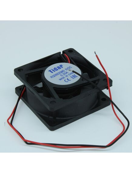 RQD 6025MS 5VDC, вентилятор 5в 60x60х25мм, 4500 об/мин., 0.74м3/мин, 27дб, подшипник скольжения, тип вывода - провод