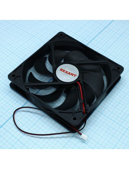 RX 12025MS 12 VDC, вентилятор 12в 120х120x25 2200 об/мин, 125.4м3/час, 35дб, подшипник скольжения, тип вывода - провод