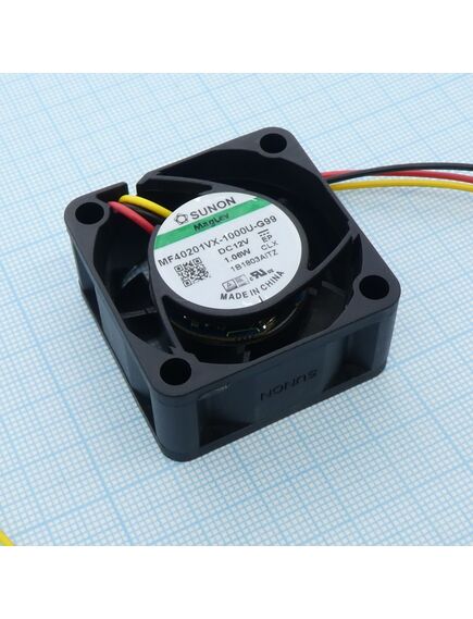 MF40201VX-1000U-G99, вентилятор 12в 40x40x20мм, 8000об/мин 18,25м3/час, 27,5дб, подшипник vapo, сигнальный вывод