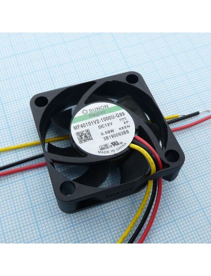 MF40101V2-1000U-G99, вентилятор 12 в dc, 40х40х10, 5800об./мин., 11.89м3/ч. 20.6дб, подшипн. vapo, сигнальный провод