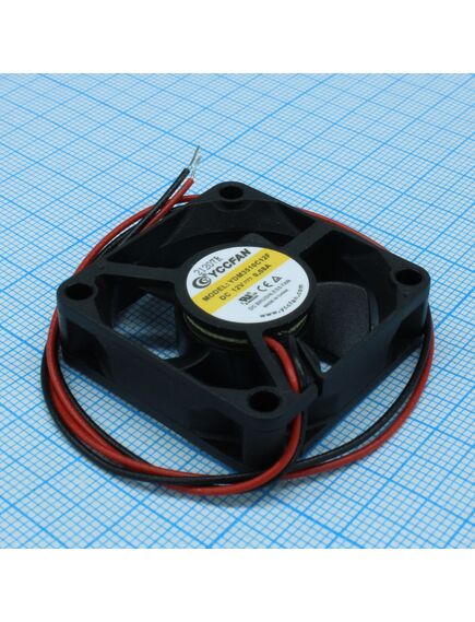 YDM3510C12F, вентилятор 12в 35х35x10 c, 0.6вт, 7000 об/мин, 7.75м3/час, 22.24дб, подшипник скольжения cycleseal, тип вывода - провод