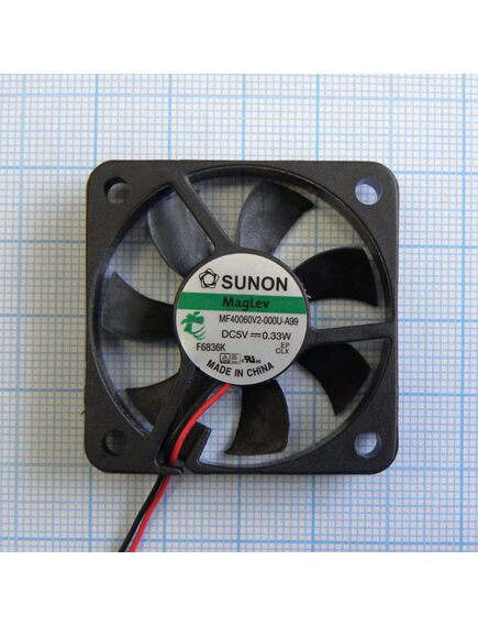 MF40060V2-000U-A99, вентилятор 5в 40x6 v 6000об/мин 9,3м3/час, 25,7дб (recommended replacement: mf40060v2-1000u-a99)