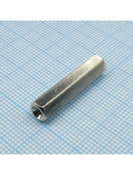 H-L2500-0600-5-03-2N, стойка латунная для печатной платы, шестигранная, м3, 25мм, отверстие-отверстие