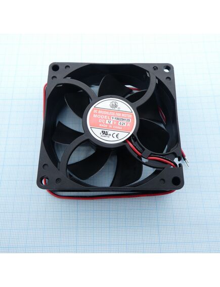 Y-Y8025H12S, вентилятор 12в 80x25 3000 об/мин., 68,50м3/час, 37.6дб, подшипник скольжения (аналог jf0825s1h)