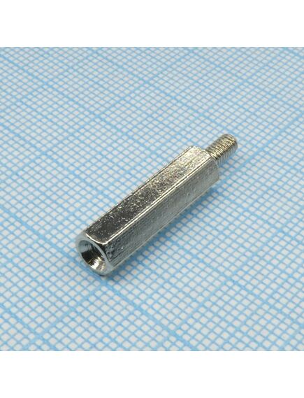 H-L2000-2600-5-03-1N1W, стойка латунная для печатной платы, шестигранная, м3, 20мм, отверстие- винт
