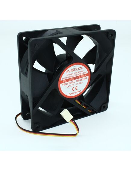 EC12038H12BA, вентилятор 12в 120х120х38мм, сдвоенный подшипник качения 2600 об/мин, сигнальный вывод, тип вывода - провод с коннектором