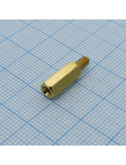 PCHSN-12, стойка латунная для печатной платы, шестигранная, м3, 12мм, отверстие- винт